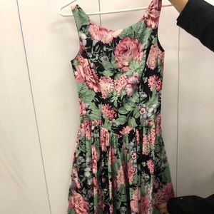 dress women party short flower them pink